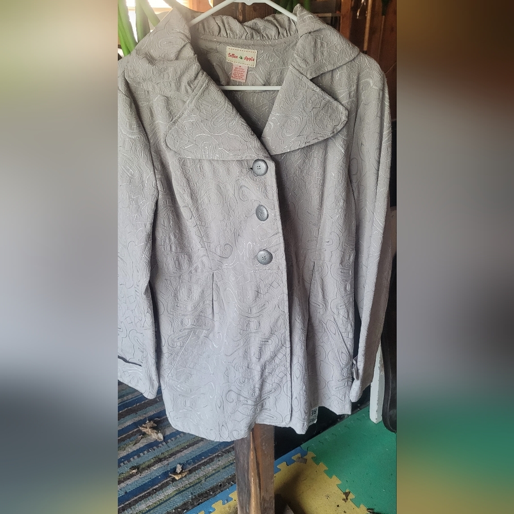 Chic Women's Textured Jacket/blazer In Light Gray/sol E